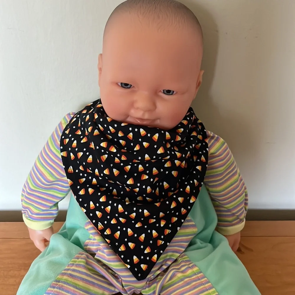 Halloween cats/candy corn baby bandana bib